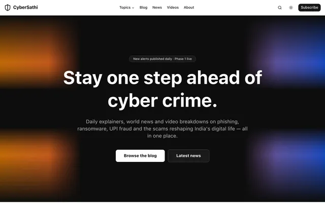 CyberSathi website screenshot