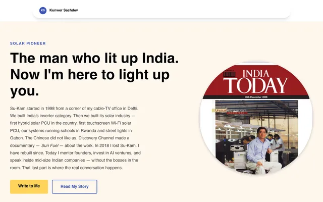 Kunwer Sachdev website screenshot