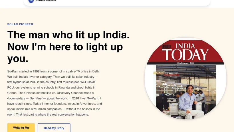 Kunwer Sachdev website screenshot